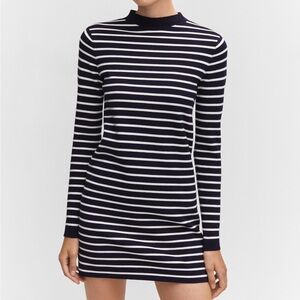 Mango Striped Jersey Mini Dress